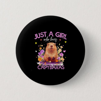 Badge Rond 5 Cm Une fille qui aime les capybaras pour les femmes g
