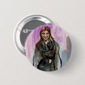 Badge Rond 5 Cm Une fille souriante en noir (Devant & derrière)