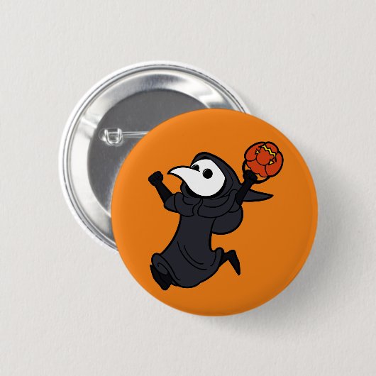 Badge Rond 5 Cm Une Halloween conviviale pour la peste ! (Devant & derrière)