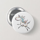 Badge Rond 5 Cm Une licorne magique (Devant & derrière)