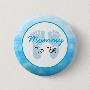 Badge Rond 5 Cm Une maman bleue Baby shower