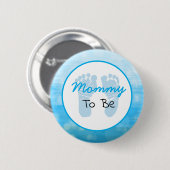 Badge Rond 5 Cm Une maman bleue Baby shower (Devant & derrière)