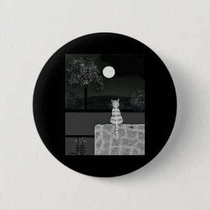 Badge Rond 5 Cm Une Nuit Sombre, Les Chats Sortent Sticker
