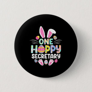 Badge Rond 5 Cm Une secrétaire joyeuse de Pâques drôle