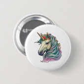 Badge Rond 5 Cm Une Unicorne Fantastique ! (Devant & derrière)