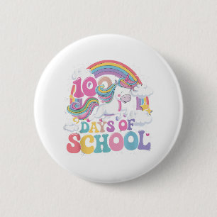 Badge Rond 5 Cm Unicorn 100 Jours De L'École 100E Jour Du Thé De L