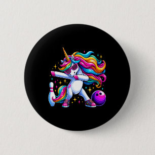 Badge Rond 5 Cm Unicorn Dabbing Bowling Squad Anniversaire