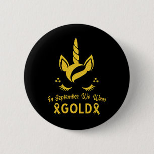 Badge Rond 5 Cm Unicorn En Septembre Nous Portons Or Cancer Enfanc