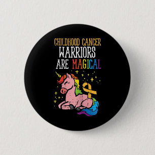 Badge Rond 5 Cm Unicorn Enfance Cancer Les guerriers sont magiques
