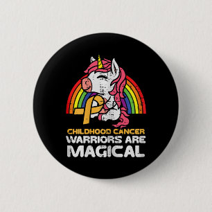 Badge Rond 5 Cm Unicorn Enfance Cancer Les guerriers sont magiques