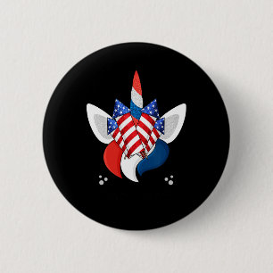 Badge Rond 5 Cm Unicorn Face 4 juillet mignonnes filles Ados enfan