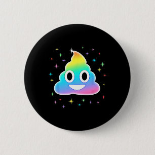 Badge Rond 5 Cm Unicorn Poop Magic Arc-en-ciel drôle Costume d'Hal