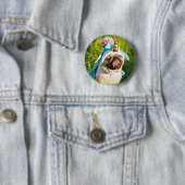 Badge Rond 5 Cm Unicorn pug (En situation)