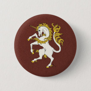 Badge Rond 5 Cm Unicorn Rampant