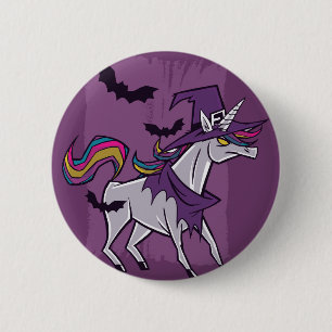 Badge Rond 5 Cm Unicorn Witch