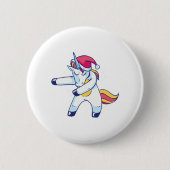 Badge Rond 5 Cm Unicorne de Noël (Devant)