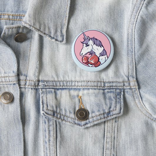 Badge Rond 5 Cm Unicorne en boîte (En situation)