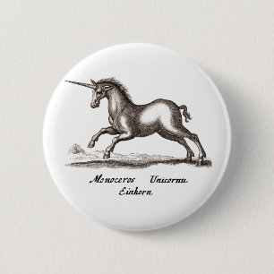 Badge Rond 5 Cm unicorne exécution dessin magique