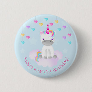 Badge Rond 5 Cm Unicorne magique