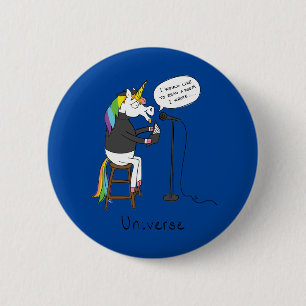 Badge Rond 5 Cm Unicorne Poésie Drôle Carton mignon