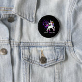 Badge Rond 5 Cm Unicorne Purple Alzheimer Sensibilisation - Fin de (En situation)