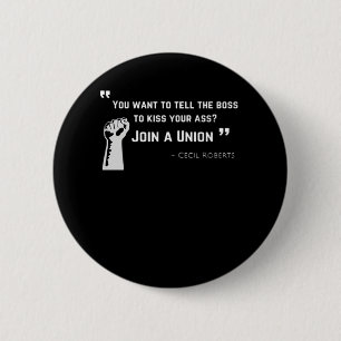 Badge Rond 5 Cm Union forte - Tendance syndicale des travailleurs