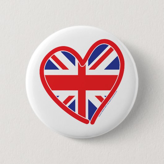 Badge Rond 5 Cm Union Jack Royal Heart (Devant)