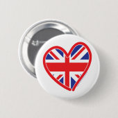 Badge Rond 5 Cm Union Jack Royal Heart (Devant & derrière)