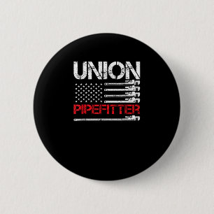 Badge Rond 5 Cm Union Pipefitter Union Fort États-Unis Drapeau amé