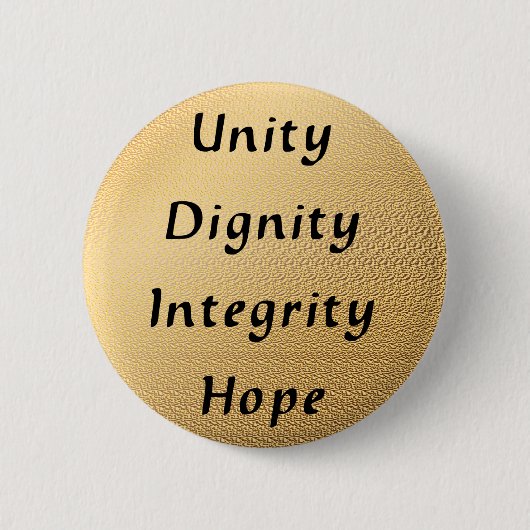 Badge Rond 5 Cm Unité Dignité Intégrité Espoir (Devant)