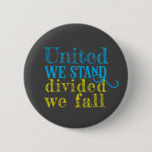 Badge Rond 5 Cm United we stand Ukraine motivation disant (Devant)