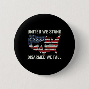 Badge Rond 5 Cm United We Stress Désarmé We Fall - Pro Guns USA Fl