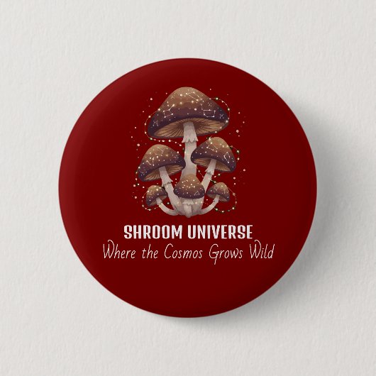 Badge Rond 5 Cm Univers de champignons célestes Constellation (Devant)