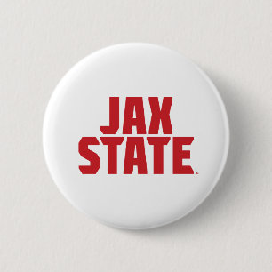Badge Rond 5 Cm Université d'État de Jacksonville JAX STATE Rouge