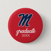 Badge Rond 5 Cm Université du Mississippi | Script M (Devant)