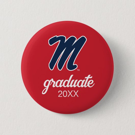Badge Rond 5 Cm Université du Mississippi | Script M (Devant)