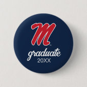 Badge Rond 5 Cm Université du Mississippi | Script M (Devant)