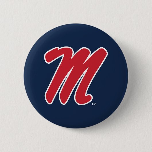 Badge Rond 5 Cm Université du Mississippi | Script M 2 (Devant)
