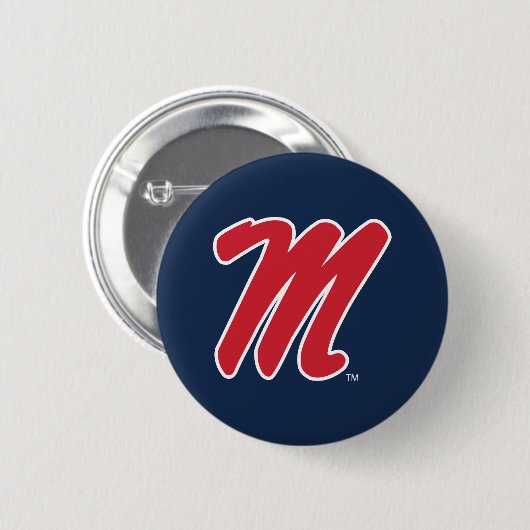 Badge Rond 5 Cm Université du Mississippi | Script M 2 (Devant & derrière)