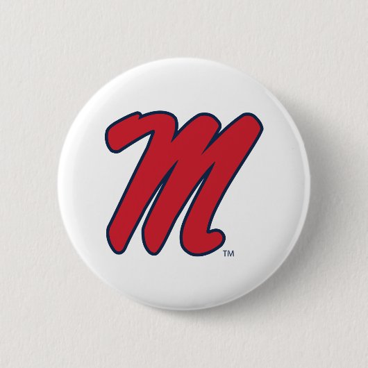 Badge Rond 5 Cm Université du Mississippi | Script M 3 (Devant)
