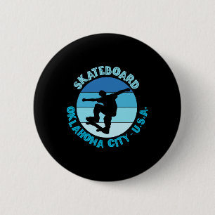 Badge Rond 5 Cm Urne de skateboard d'Oklahoma City Oklahoma Skateb