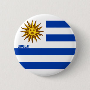 Badge Rond 5 Cm Uruguay Drapeau Bouton patriotique de charme