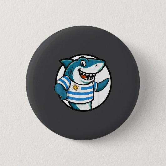 Badge Rond 5 Cm Uruguay Flag Shark Funny Uruguayan  (Devant)