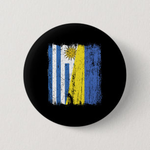 Badge Rond 5 Cm Uruguay Ukraine Drapeau en berne Uruguayen Ukraini