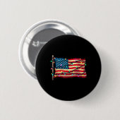 Badge Rond 5 Cm Us American Flag Christmas Lights Xmas Party Santa (Devant & derrière)