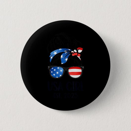 Badge Rond 5 Cm Us Citizen Est 2025 New Citizenship American Usa G (Devant)