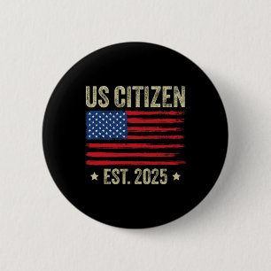 Badge Rond 5 Cm Us Citoyenneté Décoration Américain Nouveau citoye