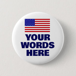 Badge Rond 5 Cm US Drapeaux Vos Paroles Ici