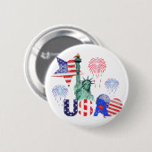 BADGE ROND 5 CM USA (Devant & derrière)