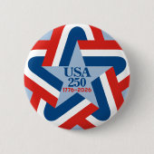 Badge Rond 5 Cm USA 250 - 1776-2026 Vintage Star Design (Devant)